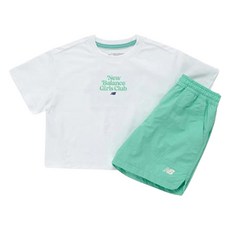 New Balance Kids 女童 Surfing 短版短袖上衣與下身套裝