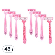 쓰리썬 여성용 3중날 면도기, 1개입, 48개