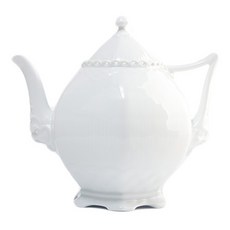 로얄코펜하겐 화이트 플루티드 풀레이스 티포트, 혼합색상, 1000ml, 1개
