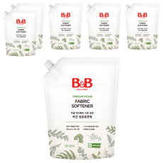 비앤비 유아 무향 비건 섬유유연제 리필형, 1.5L, 6개