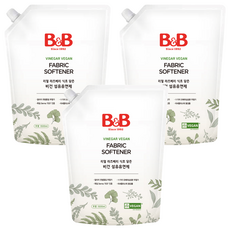 B&B 嬰幼兒無香純素纖維柔軟精 補充包, 1.5L, 3個