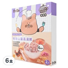 YUMMY BABY 芽米寶貝 咕雞山藥高湯粥, 優質米搭配雞肉、山藥、玉米筍, 常溫保存, 加熱即食, 150g/包, 2包, 300g, 6盒