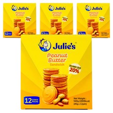Julie's 茱蒂絲 花生醬三明治餅乾 12包入, 540g, 4盒