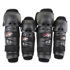 PRO-BIKER 機車騎士 防摔護膝護肘4件組, 黑色, 1組