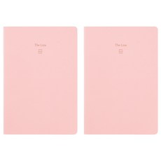 미뉴잇 반양장 노트 라인, 핑크, 2개