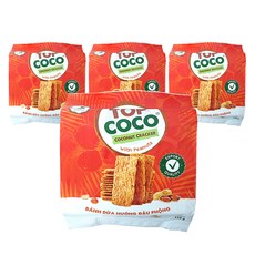 TOPCOCO 椰子脆米餅 花生口味, 150g, 4袋