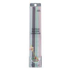 alphaline 矽膠筷子4雙組, 4雙組, 灰色 + 深粉色 + 深綠色 + 棕色, 1組