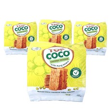 TOPCOCO 椰子脆米餅 綠豆口味 10包入, 4袋, 150g