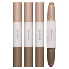 MERYTHOD 雙頭修容棒 3.3g, 3入, 02 Toffee Brown