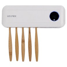 유토렉스 UVC 대용량배터리 모션감지오픈 무선 충전식 칫솔 살균기, URT-140W-KP, 혼합색상