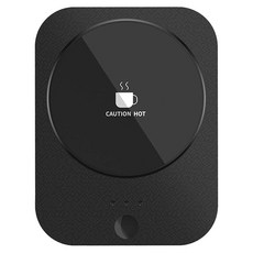 aibo 觸控式USB恆溫暖杯墊 三檔調溫 8小時斷電 鋼化玻璃加熱面板, 黑色, 1個