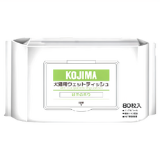 KOjIMA 綠茶清香 寵物濕巾 犬貓用 150 x 200mm, 80片, 24包