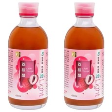 百家珍 Light 果醋 荔枝醋 400mL - 無添加焦糖色素，調整體質，營養補給, 2瓶