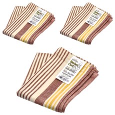 DULTON 100%印度綿 家事布 擦拭巾 70 x 50cm 摩卡色 + 黃色, 3條, 1件