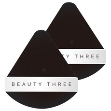 BEAUTY THREE 永和三美人 台灣公司貨 逆光控油蜜粉撲 扇形, 黑色, 2個