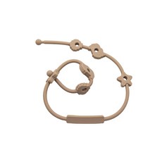 OhBabyLying 矽膠玩具鏈, 卡其色, 安全無毒, 多功能奶嘴鏈, 1條