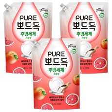 피죤 퓨어 뽀드득 주방세제 자몽향, 1.2L, 3개