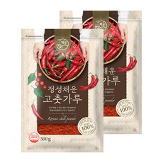 정성채운 국산 고춧가루 보통굵기 아주매운맛, 500g, 2개