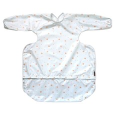 babyclo 長袖拉鍊式防水餐桌圍兜, 藍色 熊, 1件, 1件