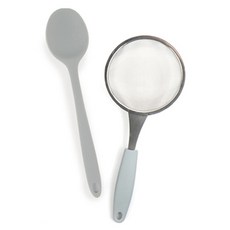2deco 嬰兒食品調理濾網+圓形飯勺, 1組, 灰色