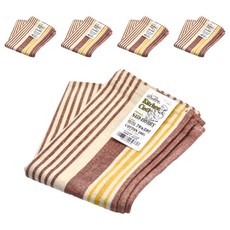 DULTON 100%印度綿 家事布 擦拭巾 70 x 50cm 摩卡色 + 黃色, 5條, 1件