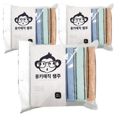 Jolly Home Monkey 魔法抹布條紋橙2p+薄荷2p+藍色2p套裝, 3組