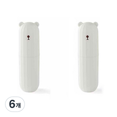 THE ZAKKA 便攜式小熊旅行用牙刷盒, 白色, 6個