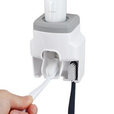 PICKYPICKS 牙膏擠壓器兼牙刷架, 白色 + 灰色, 1個