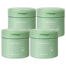 MIZON 毛孔清爽去角質化妝水棉片 60p, 60枚入, 4個