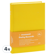 Momodi Moment Record Made 彩色抄寫筆記本, 4個, 淑女檸檬