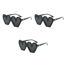 Allode 心形鏡框派對眼鏡, TYPE01黑色, 3個