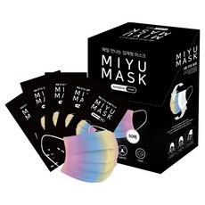 미유 레인보우 마스크 소형, 50개입, 1개, 혼합색상