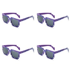 알로데 컬러 격자 프레임 파티안경, TYPE03퍼플, 4개