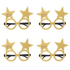 Allode 裝飾鏡框派對眼鏡, 4個, TYPE06金色星星