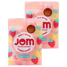 純素草莓水蜜桃口味軟糖, 70g, 2個