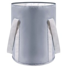 AHOYE 五層保溫摺疊泡腳袋 22L 防水 便攜式設計, 灰色, 1個