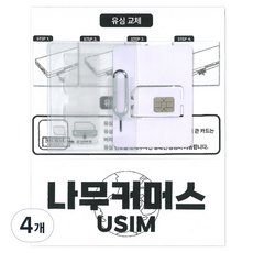 나무커머스 중국 VPN 불필요 유심칩, 4개, 2일, 매일 1GB 소진시 저속 무제한