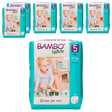 Bambo Nature 伴寶樂 Green 大容量黏貼型尿布 12~18kg, 第5階段, 132片