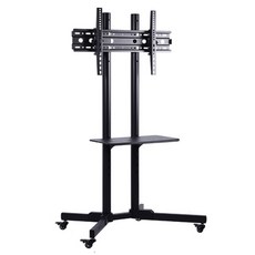 Life + 32~70吋可調節移動式液晶電視雙桿立架/電視立架 70 x 43 x 123-155cm 12kg, 消光黑, 1台