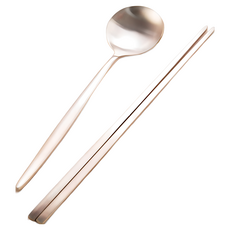 수타미 달 방짜유기 수저 세트, 구리색, 숟가락 + 젓가락, 1세트