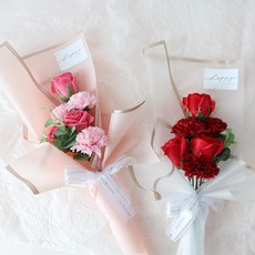 MORIANN 香皂花 May 康乃馨花束, 紅色 + 粉紅色, 2個