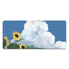 超大加厚滑鼠墊, 北歐向日葵 80x40公分, 1片