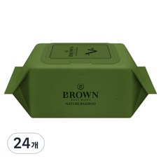 브라운 네이처 밤부 아기 물티슈 휴대형, 73g, 20매, 24개