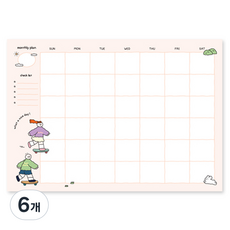 모노라이크 올리몰리 컬러링 B5 먼슬리 플래너, 혼합색상, 6개