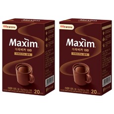 Maxim 麥心 阿拉比卡100黑咖啡, 0.9g, 20條, 2盒