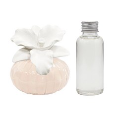 PATTO RABBIT 百特兔 陶瓷精油香氛組 粉色陶瓷瓶 + 石膏花 + 補充瓶50ml, 玫瑰