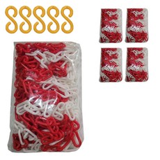 東光安全塑膠鏈 紅色+白色 10mm*10m 5入+塑膠連接環 5入, 1套