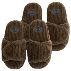 BOWELL 女款燈芯絨魔鬼氈記憶海綿室內鞋, 棕色, 2個