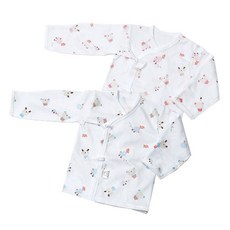 BABY&I 嬰兒印花肚衣2件組 藍色+粉色