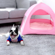 REDPUPPY Pet Teepee 寵物帳篷 附坐墊, 粉彩粉, 1個